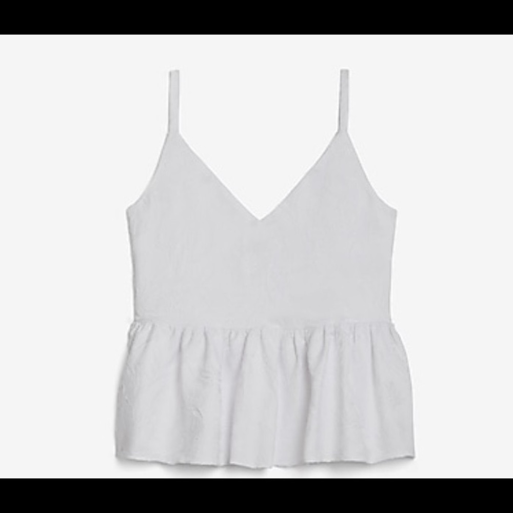 Floral Jackquard Boxy peplum cami